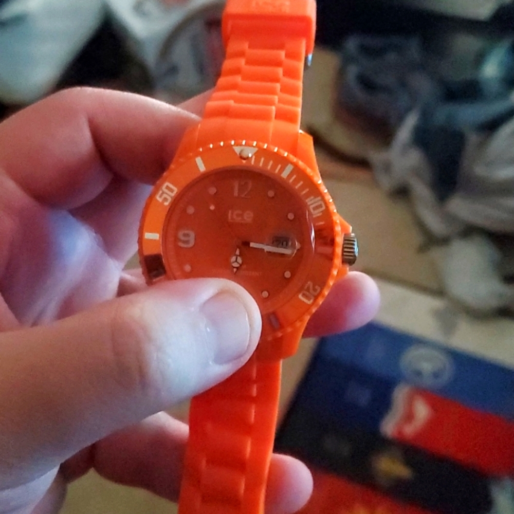Orange silicone ICE watch